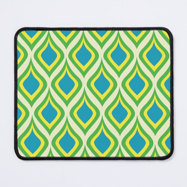 Item preview,  Retro Ogee Peacock Pattern in Green, Blue and Yellow  designed and sold by Yasminepatterns .