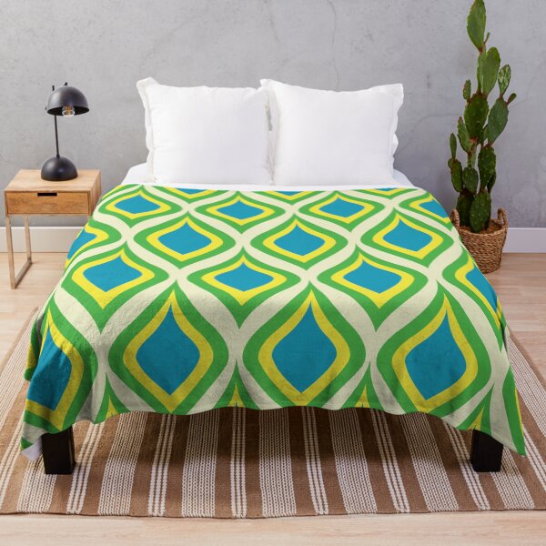 Item preview,  Retro Ogee Peacock Pattern in Green, Blue and Yellow  designed and sold by Yasminepatterns .