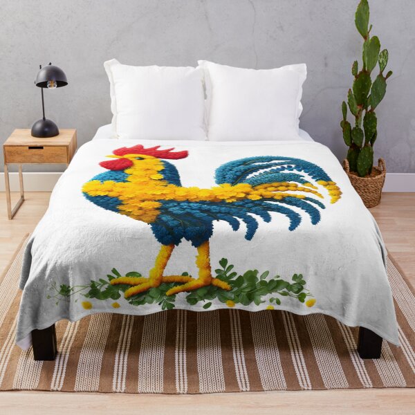 Item preview, Swedish Flower Hen Cockerel designed and sold by FOLK ART FUSION by heidiannemorris.