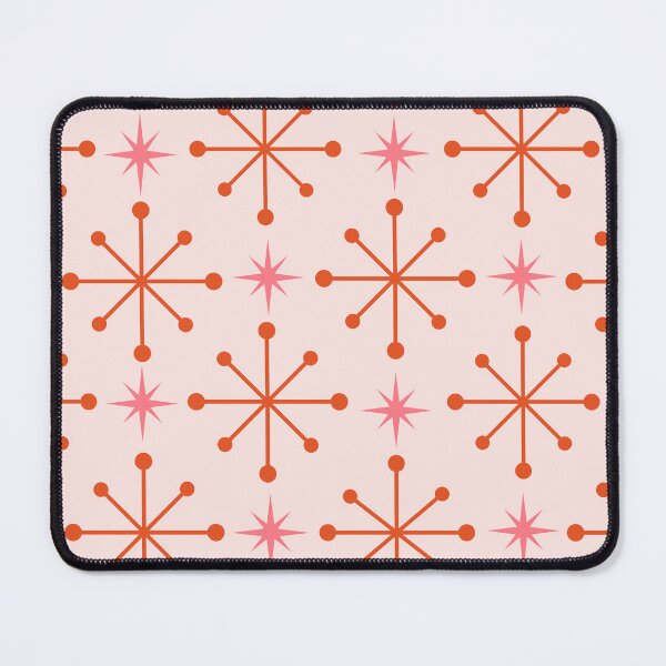 Item preview, Mid Century Modern Atomic Stars in Orange and Pink Pattern designed and sold by Yasminepatterns .