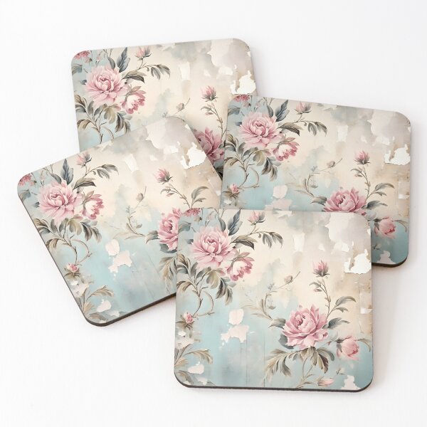 Item preview, Old vintage wallpaper with floral pattern designed and sold by Naturitude.