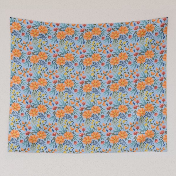 Item preview, Hand Draw Flowers - Light Blue designed and sold by MONOApparel.