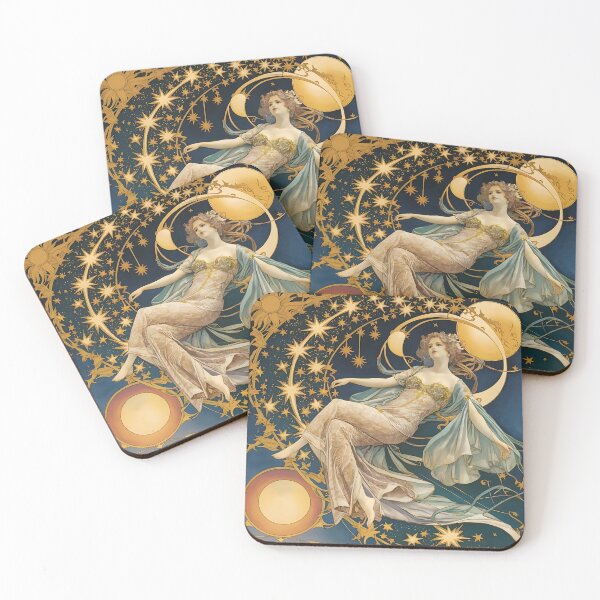 Item preview, Inspired By Alphonse Mucha moon and stars designed and sold by Tamas Das.