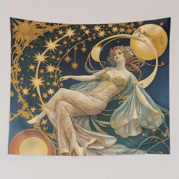 Artikelvorschau, Inspiriert von Alphonse Mucha Mond und Sterne entworfen und verkauft von Tamas Das.