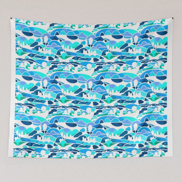 Item preview, Landscape minimal relax blue feel vibe	 designed and sold by Alessandro Remo Mazzoni Remotextiles.