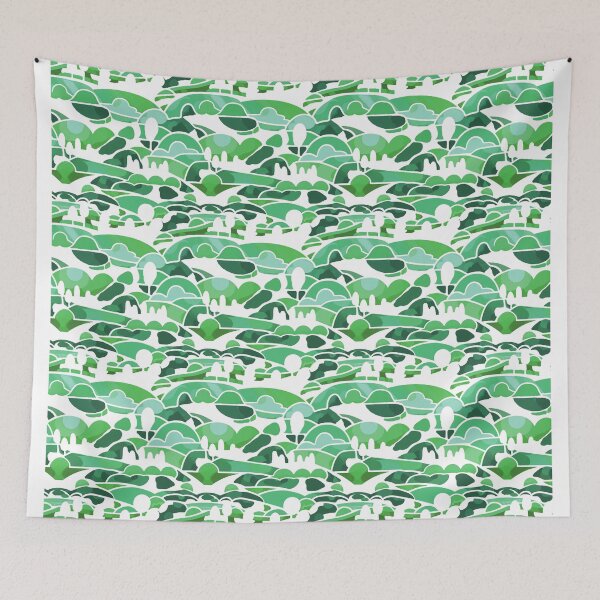 Item preview, Landscape minimal relax green feel vibe	 designed and sold by Alessandro Remo Mazzoni Remotextiles.