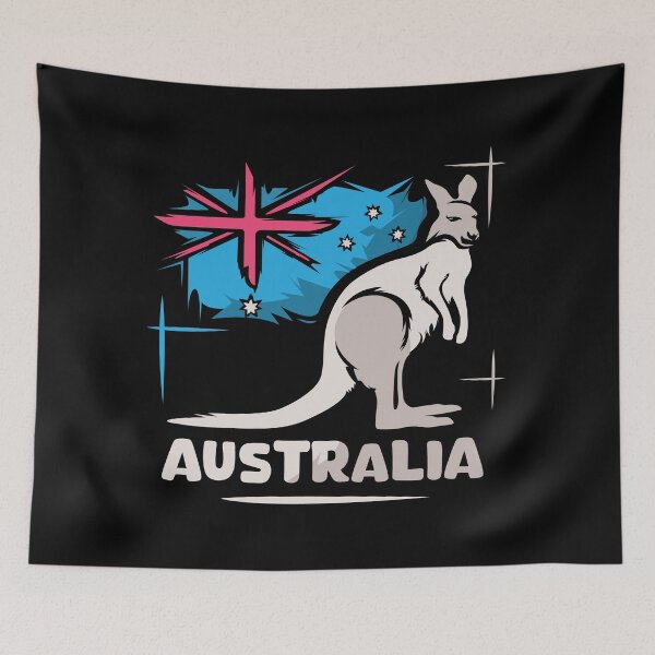 Item preview, Australia kangaroo flag comic logo country nature icon designed and sold by AndreMi.