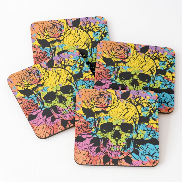 Item preview, Colourful Skull on Shattered Glass designed and sold by DufferThings.