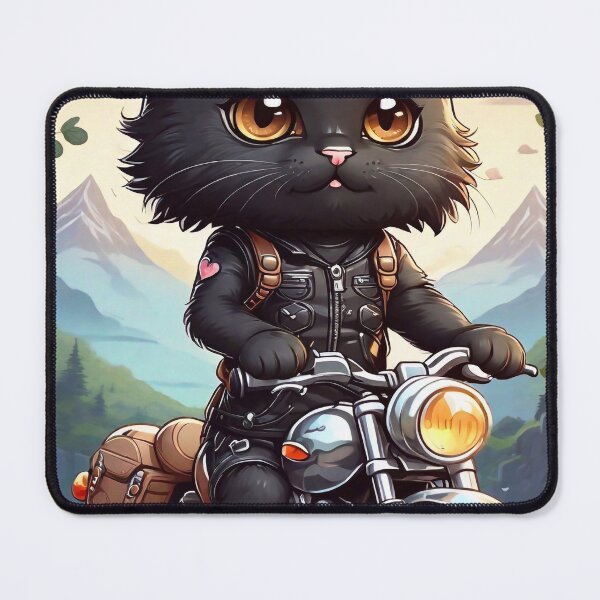 Item preview, Cute motorcyclist kitten designed and sold by M-Y-A-R-T-.
