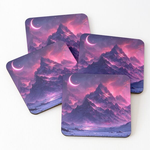 Item preview, Dark Fantasy Landscape - Mystical Crimson Mountains designed and sold by Lumaria Designs.