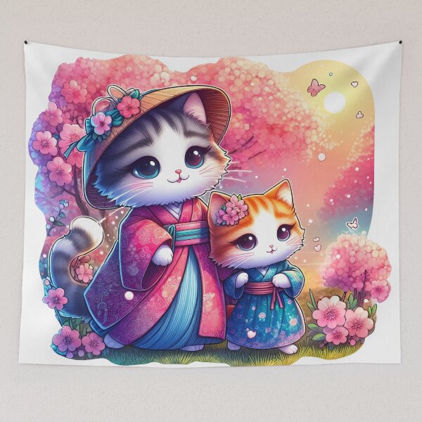 Item preview, Cats in an oriental garden designed and sold by NadyaMichaels.
