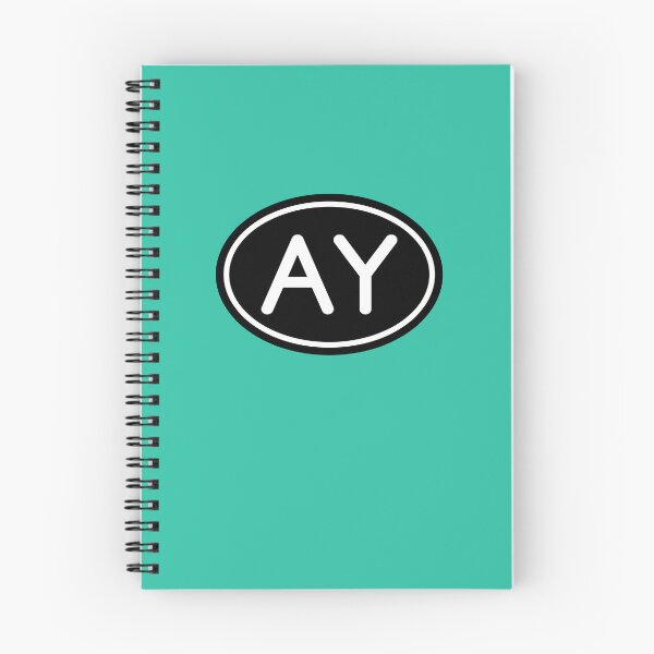 Item preview, AY Initials Monogram Oval White Letters designed and sold by Jeallan Designs.