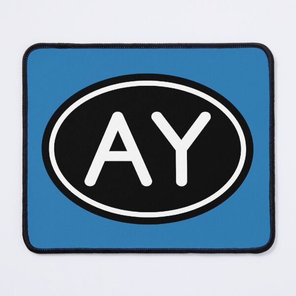 Item preview, AY Initials Monogram Oval White Letters designed and sold by Jeallan Designs.