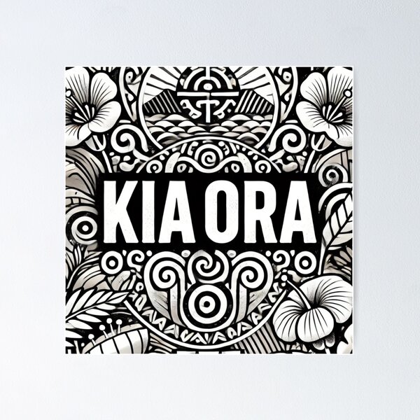 Item preview, Kia Ora Monochrome Design designed and sold by Customisedartnz.