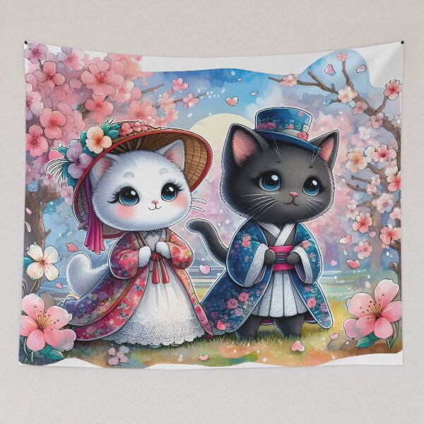 Item preview, Cats in an oriental garden designed and sold by NadyaMichaels.