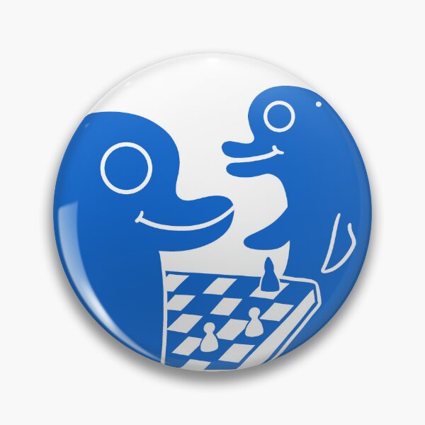 Item preview, Dolphins playing chess, minimalist naive art style in blue ink designed and sold by martodesign.