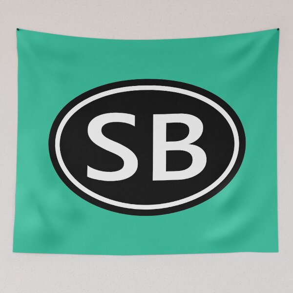 Item preview, SB Initials Monogram Oval White Letters designed and sold by Jeallan Designs.