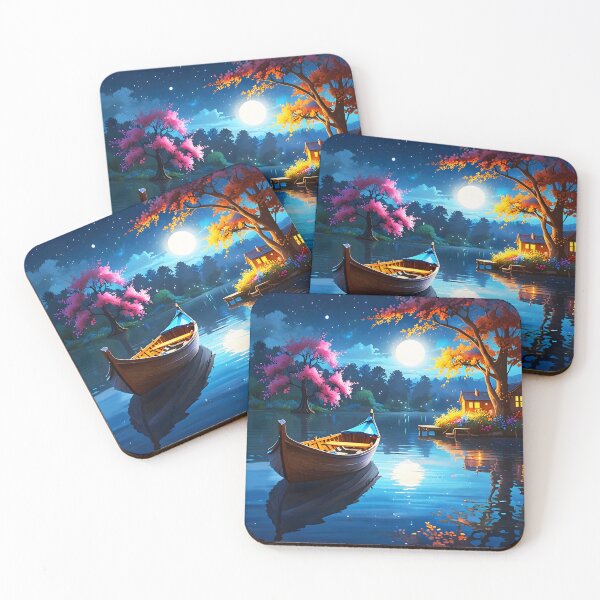 Item preview, Moonlit Dock: A Cozy Night by the Pier designed and sold by EmeraldeaArt.