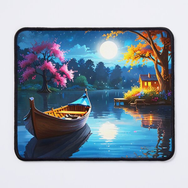 Item preview, Moonlit Dock: A Cozy Night by the Pier designed and sold by EmeraldeaArt.