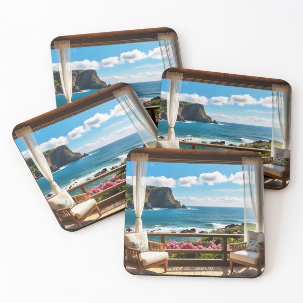 Item preview, Sea View Terrace: A Cozy Escape designed and sold by EmeraldeaArt.