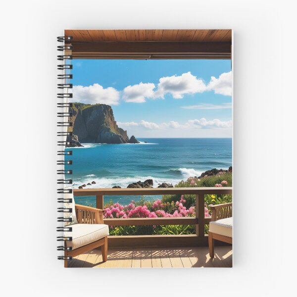 Item preview, Sea View Terrace: A Cozy Escape designed and sold by EmeraldeaArt.
