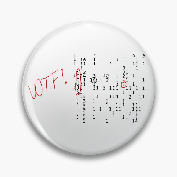 Item preview, WOW! signal 6EQUJ5 15 Aug 1977 Big Ear SETI ET alien (WTF!, red, black) designed and sold by SolidEarthArt.