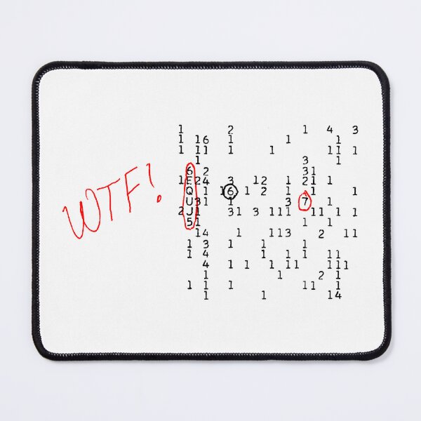 Item preview, WOW! signal 6EQUJ5 15 Aug 1977 Big Ear SETI ET alien (WTF!, red, black) designed and sold by SolidEarthArt.