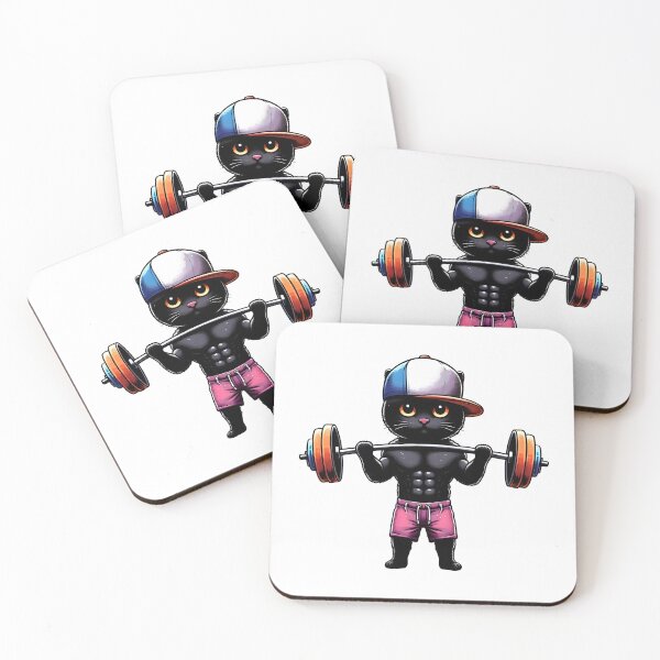 Item preview, A black cat weightlifting  designed and sold by BlackCatspet1.