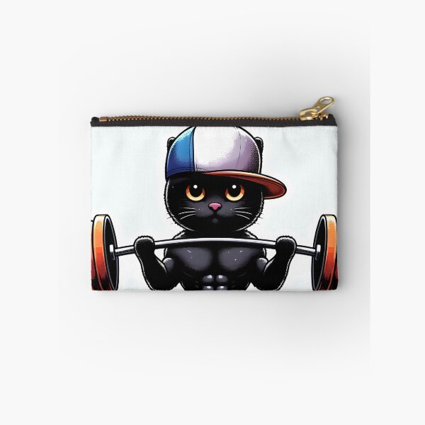 Item preview, A black cat weightlifting  designed and sold by BlackCatspet1.