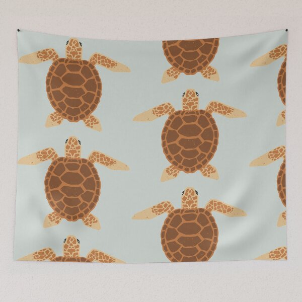 Item preview, Art of a spotted swimming ocean sea turtle from above designed and sold by The Red Shop.