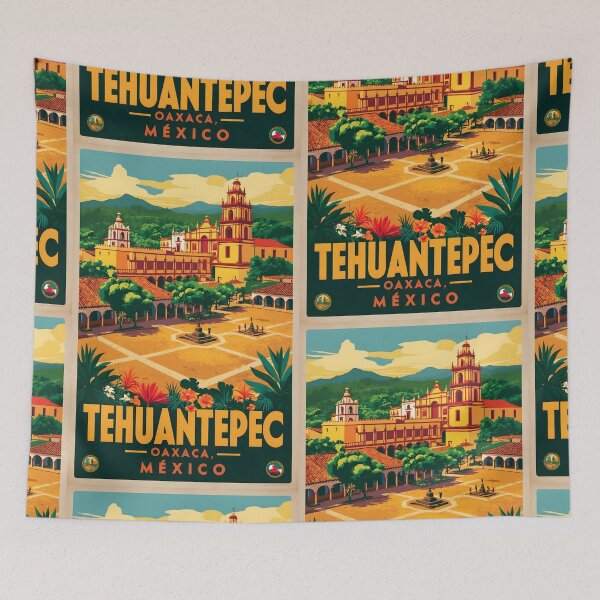 Aperçu de l'œuvre Tehuantepec Oaxaca Mexique Tourisme Voyage Vintage créée et vendue par TravelersGems.