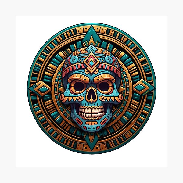 Artikelvorschau, Aztekischer Schädel entworfen und verkauft von RushHourDesign.