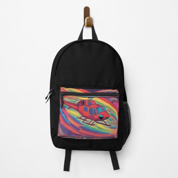 Item preview, Red helicopter on new colorful planet designed and sold by MyNiceDesigns.