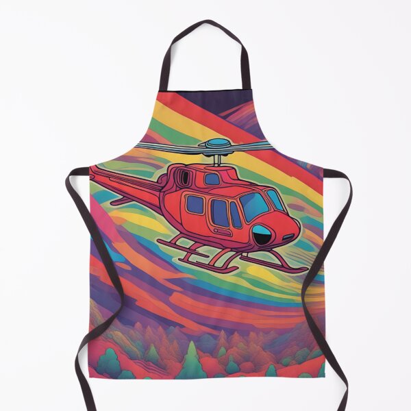 Item preview, Red helicopter on new colorful planet designed and sold by MyNiceDesigns.
