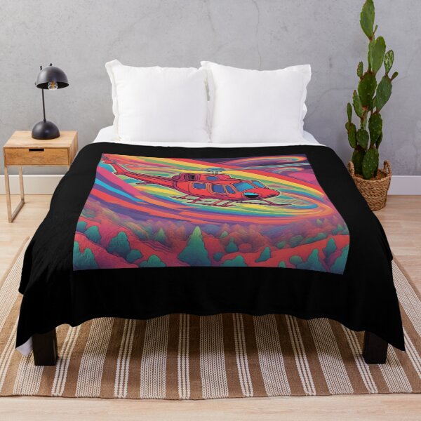 Item preview, Red helicopter on new colorful planet designed and sold by MyNiceDesigns.