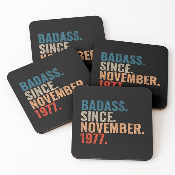 Item preview, Badass since November 1977 Vintage 1977 November birthday gift designed and sold by Teelogic.