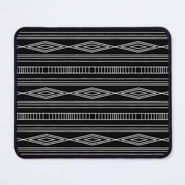 Item preview, Patrón de arte de línea horizontal de diamante (blanco y negro) designed and sold by avperth.