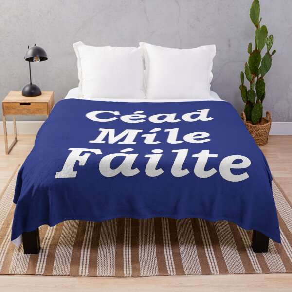 Item preview, 'Ceud Míle Fáilte' dark blue Scottish Gaelic translation  'One hundred thousand welcomes' designed and sold by Mamaidh Made.