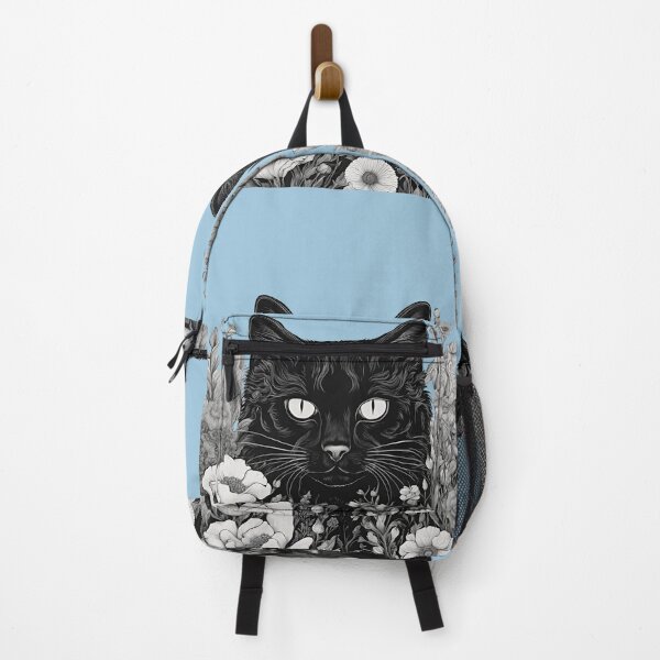 Item preview, Psychedelic Black Cat Adorned with Vibrant Floral Accents designed and sold by Catophile.