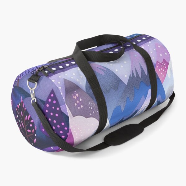 Item preview, Purple Mountain's Majesty, Folk Art Style Polka Dot Landscape designed and sold by Neika Shimm Designs.