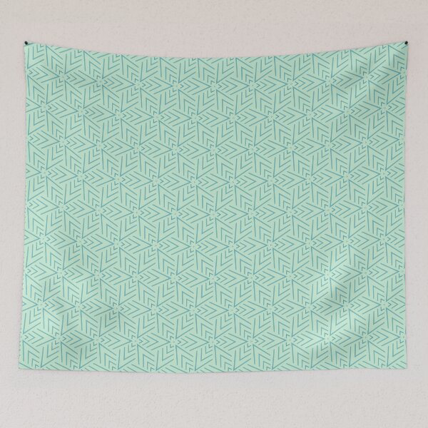Item preview, Mint green and teal rustic material star line pattern designed and sold by elliebart.