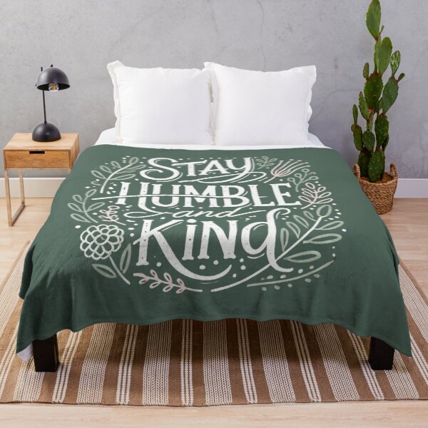 Item preview, Manténgase humilde y amable: arte inspirador de tipografía floral designed and sold by astersgraphics.