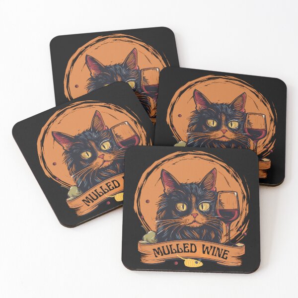 Item preview, Funny Cat Mulled Wine Christmas Festive Fall Autumn Design  designed and sold by MTJ-Mushrooms.
