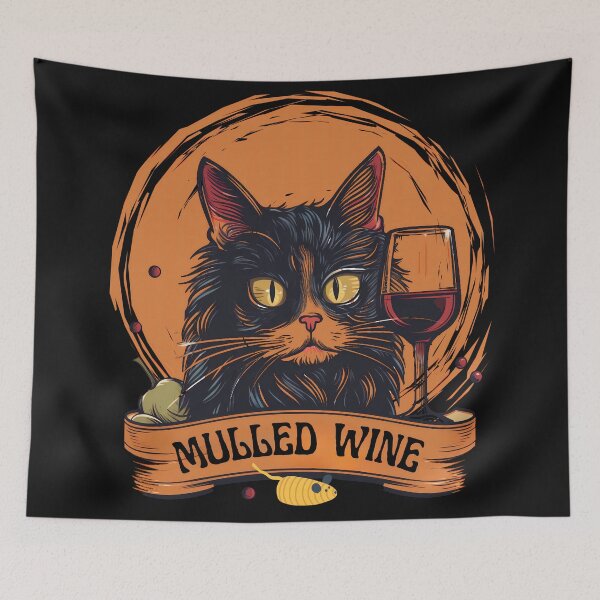 Item preview, Funny Cat Mulled Wine Christmas Festive Fall Autumn Design  designed and sold by MTJ-Mushrooms.