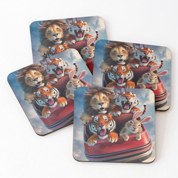 Item preview, Animals on a rollercoaster. designed and sold by MyHappyArtShop.