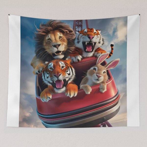 Item preview, Animals on a rollercoaster. designed and sold by MyHappyArtShop.