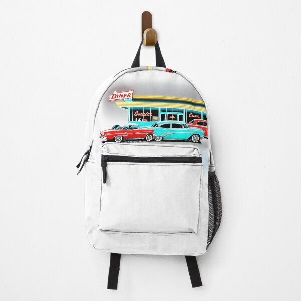 Item preview, Retro Diner Nightscape, Classic Cars and Vintage Vibes designed and sold by TuyoriDesigns.