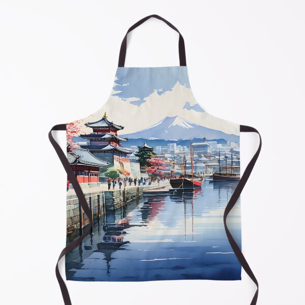 Item preview, Mount Hakodate: Vibrant Port in Watercolor Splendor designed and sold by LSVart.