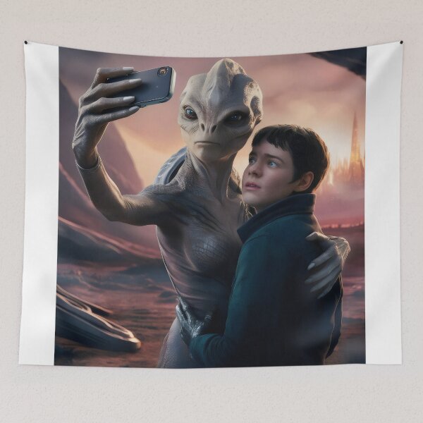 Item preview, Selfie with an alien. designed and sold by MyHappyArtShop.