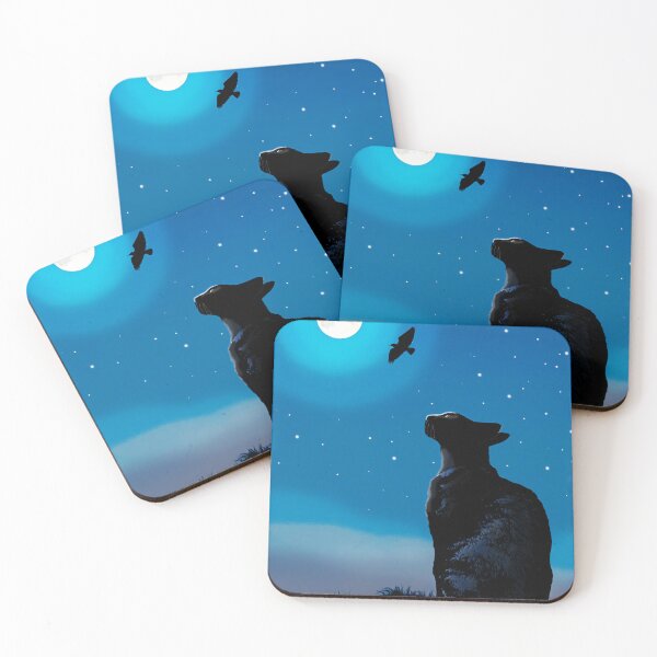 Item preview, Siamese Cat looking at the full moon and bird Cat 742 designed and sold by artbylucie.